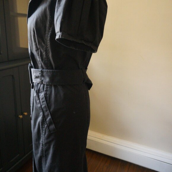 Club Monaco Belted Trench Dress I Size 8 I Black - Picture 5 of 8